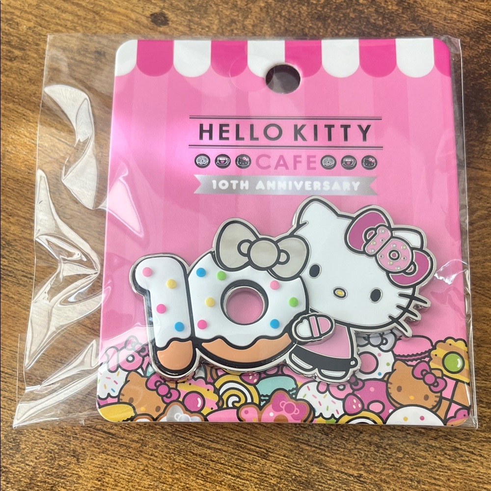 Hello Kitty Pink and White 10th Anniversary Pin